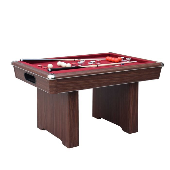 Carmelli Renegade II 54'' Bumper Pool Table - Walnut Finish with Red Felt - Image 2
