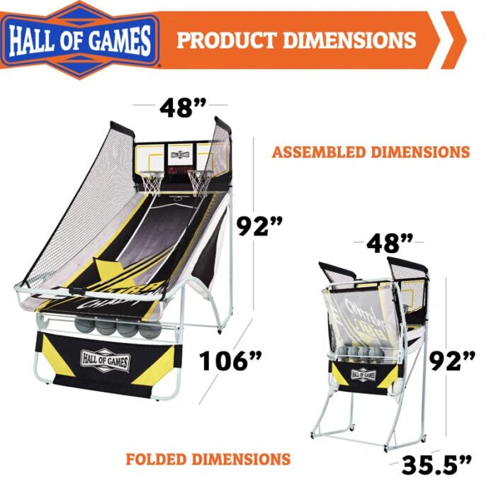 Xtra Long Shot Ez-Fold Premium Arcade Game with Built-In 4-Ball Storage Rack - Image 6