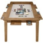 Solid Wood Board Game Table for 4–6 with Removable Top, 54" X 31" Gaming Surface, Game Mat, 6 Cup Holders & Hobby Tray – Convertible Gaming and Dining Table for D&D , Card Game and Puzzle - Image 10