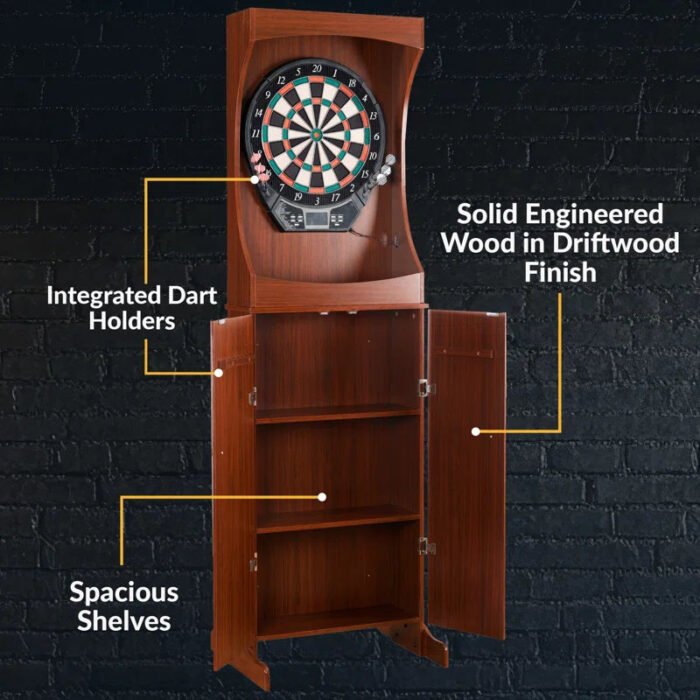 Electronic Dartboard and Cabinet Set with Darts - Image 3