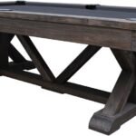 Playcraft Brazos River 8' Slate Pool Table w/ Leather Drop Pockets in Weathered Black