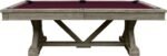 Playcraft Brazos River 8' Slate Pool Table w/ Leather Drop Pockets in Weathered Gray - Image 2
