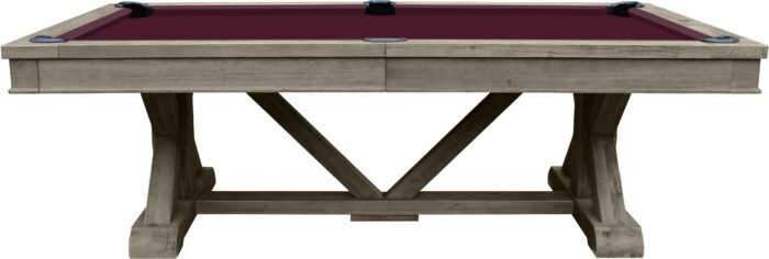 Playcraft Brazos River 8' Slate Pool Table w/ Leather Drop Pockets in Weathered Gray - Image 2