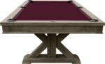 Playcraft Brazos River 8' Slate Pool Table w/ Leather Drop Pockets in Weathered Gray - Image 3