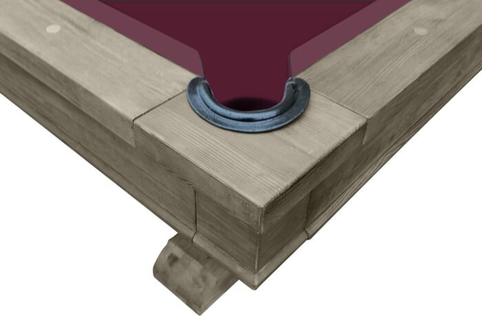 Playcraft Brazos River 8' Slate Pool Table w/ Leather Drop Pockets in Weathered Gray - Image 5