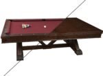 Playcraft Brazos River 8' Slate Pool Table w/ Leather Drop Pockets in Weathered Black - Image 13