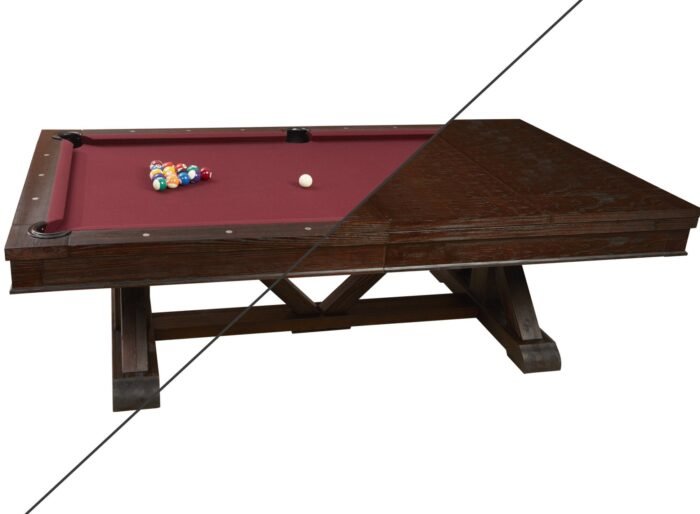 Playcraft Brazos River 8' Slate Pool Table w/ Leather Drop Pockets in Weathered Black - Image 13
