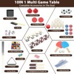 2X4Ft 10-In-1 Combo Game Table Set for Home, Game Room, Friends & Family W/Hockey, Foosball, Pool, Shuffleboard, Ping Pong, Chess, Checkers, Bowling, and Backgammon - Image 8