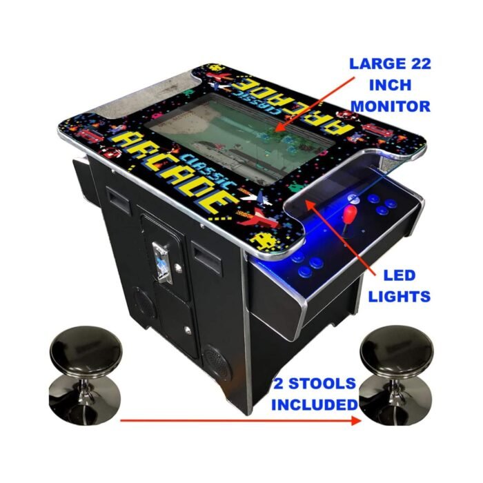 Full-Size Commercial-Grade 2-Player Retro Arcade Machine With 60 Games And Stools (SAK86197) - Image 3