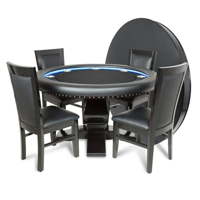 BBO Ginza Round – LED Poker Table for 8 with Dining Option - Image 4