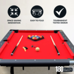 Carmelli Fairmont 6’ Portable Pool Table - Black with Red Felt - Image 3