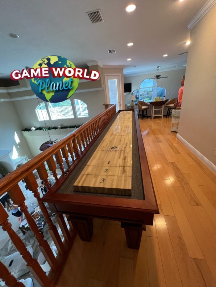 Playcraft St. Lawrence 16'  Pro-Style Shuffleboard Table in Chestnut - Image 4