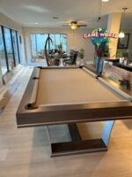 Playcraft Barcelona 8' Slate Pool Table in Walnut Gray on Silver - Image 4