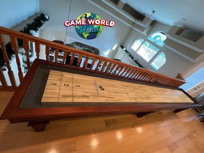 Playcraft St. Lawrence 16'  Pro-Style Shuffleboard Table in Chestnut - Image 5