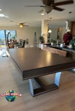 Playcraft Barcelona 8' Slate Pool Table in Walnut Gray on Silver - Image 19