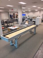 Playcraft 12' Montauk Shuffleboard Table in Weathered Whitewash - Image 2