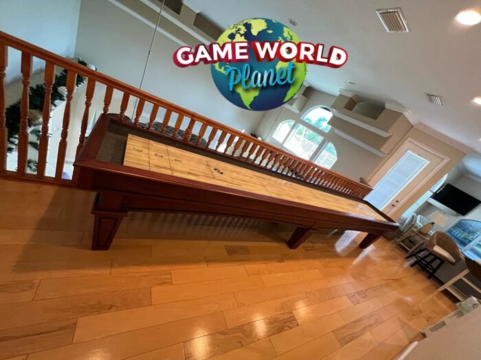 Playcraft St. Lawrence 16'  Pro-Style Shuffleboard Table in Chestnut - Image 6