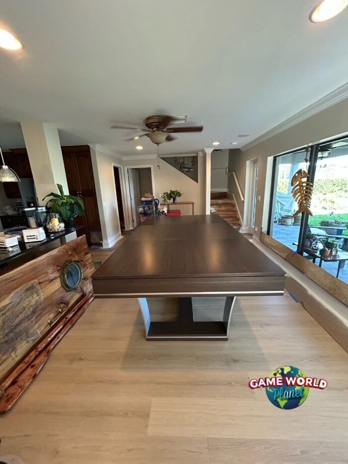 Playcraft Barcelona 8' Slate Pool Table in Walnut Gray on Silver - Image 3