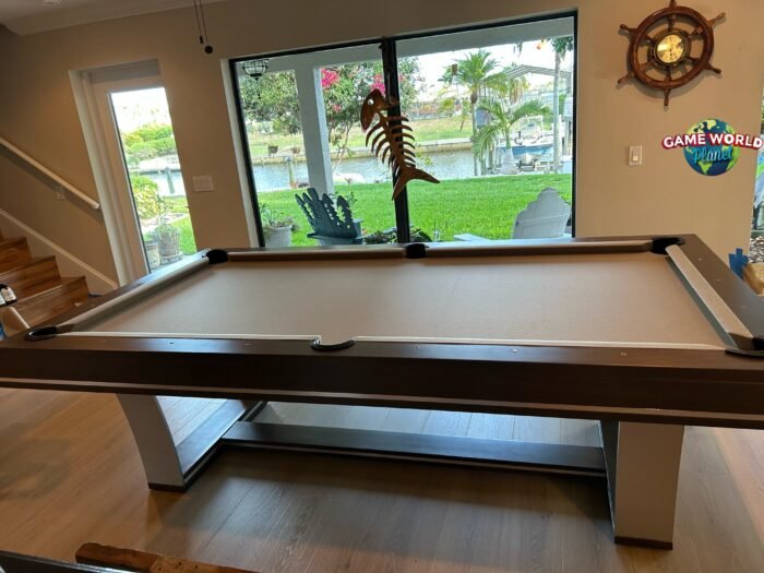 Playcraft Barcelona 8' Slate Pool Table in Walnut Gray on Silver - Image 20