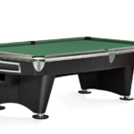 Brunswick Billiards Gold Crown VI 9' Slate Pool Table in Matte Black w/ Gully Return