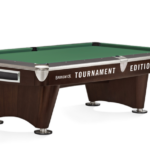 Brunswick Billiards Gold Crown Tournament VI 9' Slate Pool Table in Skyline Walnut/Espresso w/ Pockets