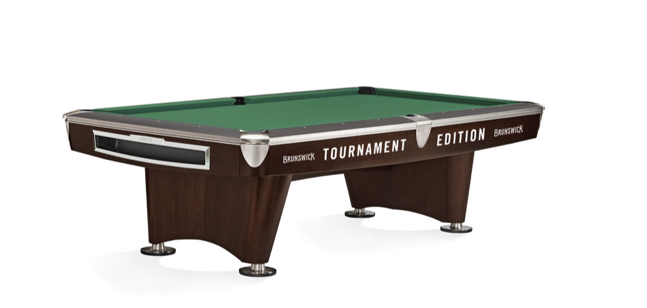 image_2023_10_16T11_35_06_644Z Brunswick Billiards Gold Crown Tournament VI 9' Slate Pool Table in Skyline Walnut/Espresso w/ Pockets - Image 1