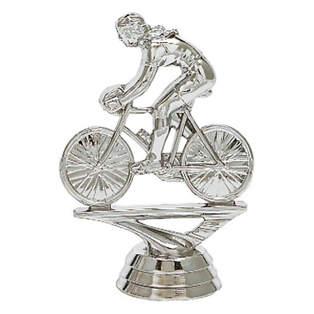 image_dee0910c-8755-4d4d-b0f7-b1918401c286 Bicycle Rider Figure, Female, Silver - 3 3/4" - Image 1