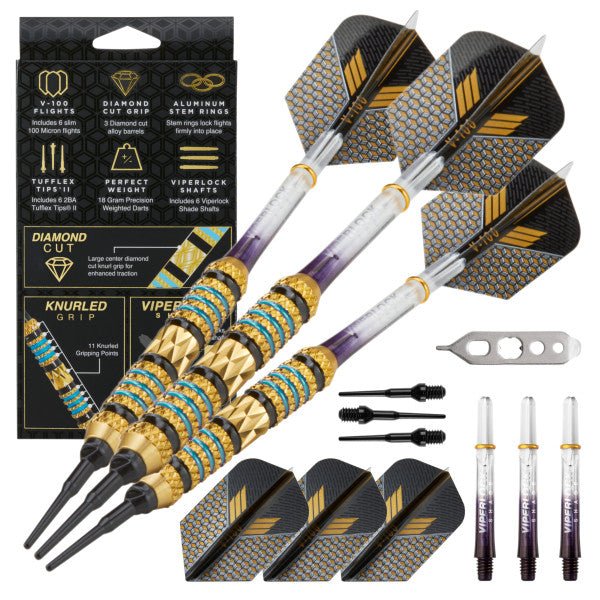 j7gqxcs1shzwfjhlfbw9 Viper Wizard Blue/Black Soft Tip Darts - Image 1