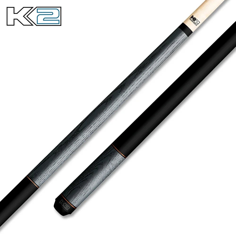 k2-kl118-k2-pool-cue-main Gray Exotic Wood with Dual Copper Rings - 19oz - Image 1
