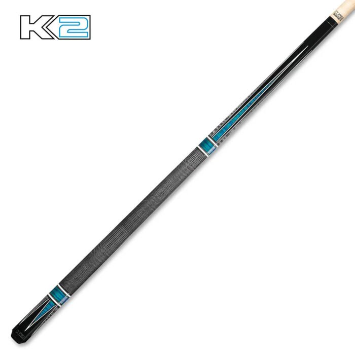 K2 Black, Teal & Gray Curly Point Design, Gray Embossed Lizard Wrap - Image 2
