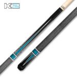 K2 Black, Teal & Gray Curly Point Design, Gray Embossed Lizard Wrap