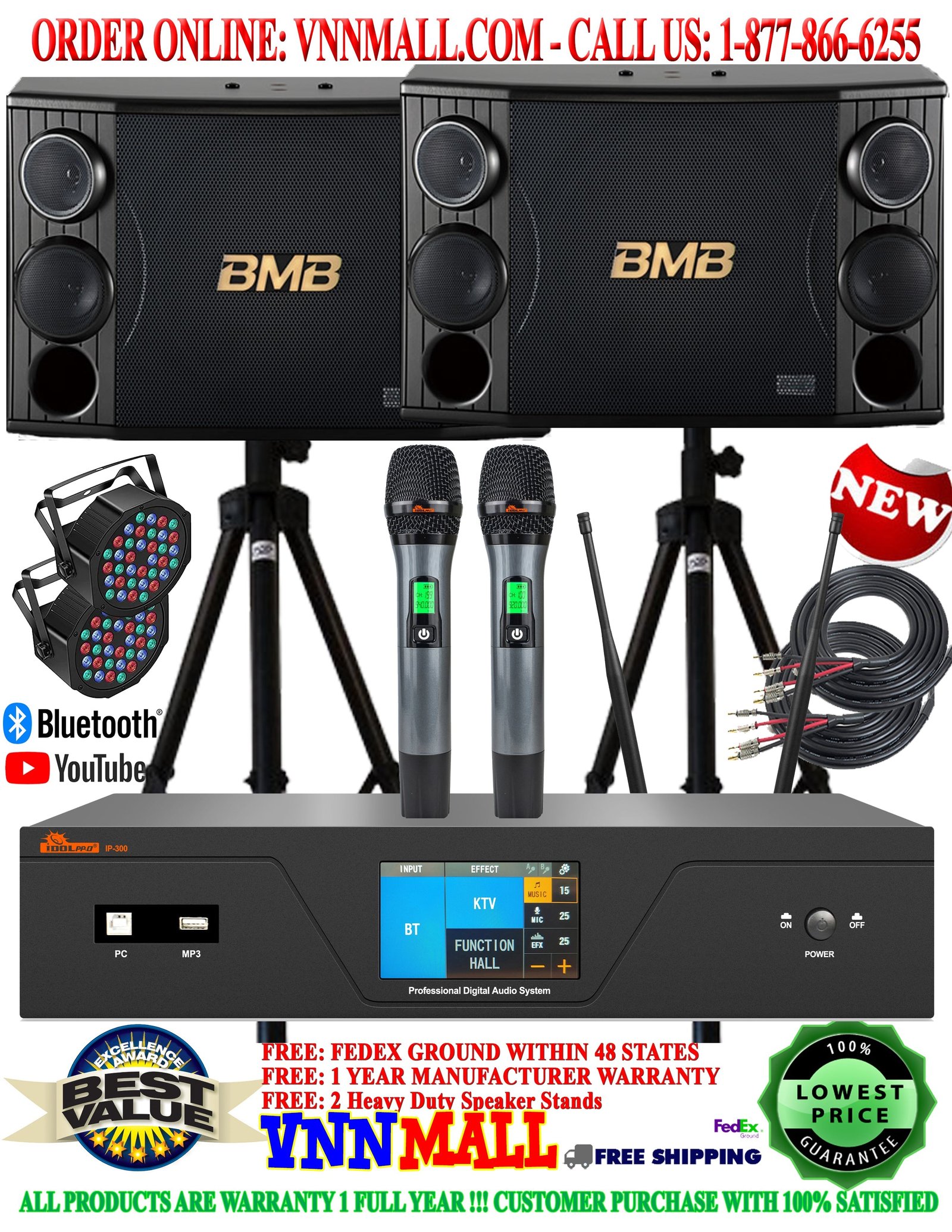 karaoke39 KARAOKE SYSTEM 39 - 2400W YouTube Karaoke System, BMB Japan 3-Way Karaoke Speakers (MODEL 2026) - Image 1