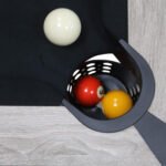 Large 84-Inch Rustic Gray Pool Table With Cues, Balls And X-Legs (SAK54361) - Image 5