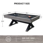 Large 84-Inch Rustic Gray Pool Table With Cues, Balls And X-Legs (SAK54361) - Image 13