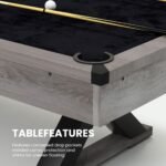 Large 84-Inch Rustic Gray Pool Table With Cues, Balls And X-Legs (SAK54361) - Image 7