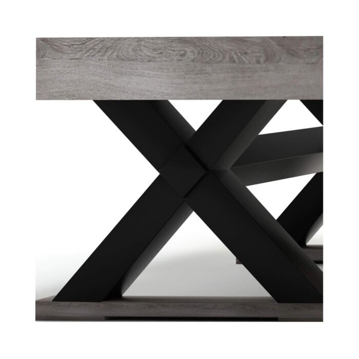 Large 84-Inch Rustic Gray Pool Table With Cues, Balls And X-Legs (SAK54361) - Image 12