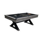 Large 84-Inch Rustic Gray Pool Table With Cues, Balls And X-Legs (SAK54361) - Image 3
