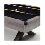 Large 84-Inch Rustic Gray Pool Table With Cues, Balls And X-Legs (SAK54361) - Image 11