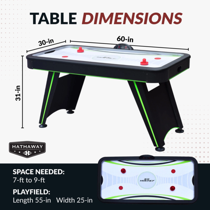 Hathaway Voyager 5-ft Air Hockey Table with LED Scoring - Image 3