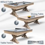Freetime Fun The Rockford 7' Multi-Game Table in Rustic Oak with Grey Felt - Image 2