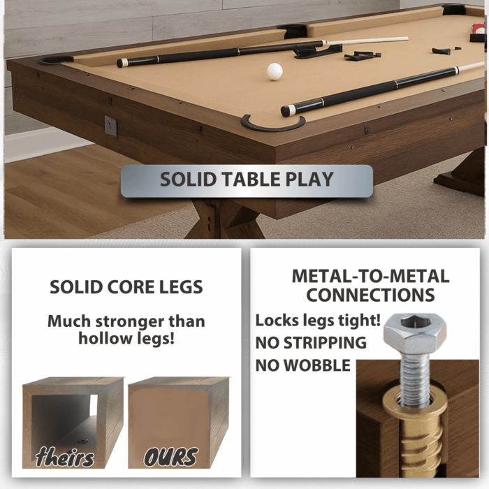 Freetime Fun The Rockford 7' Multi-Game Table in Espresso with Tan Felt - Image 4