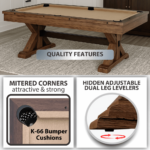 Freetime Fun The Rockford 7' Multi-Game Table in Espresso with Tan Felt - Image 5