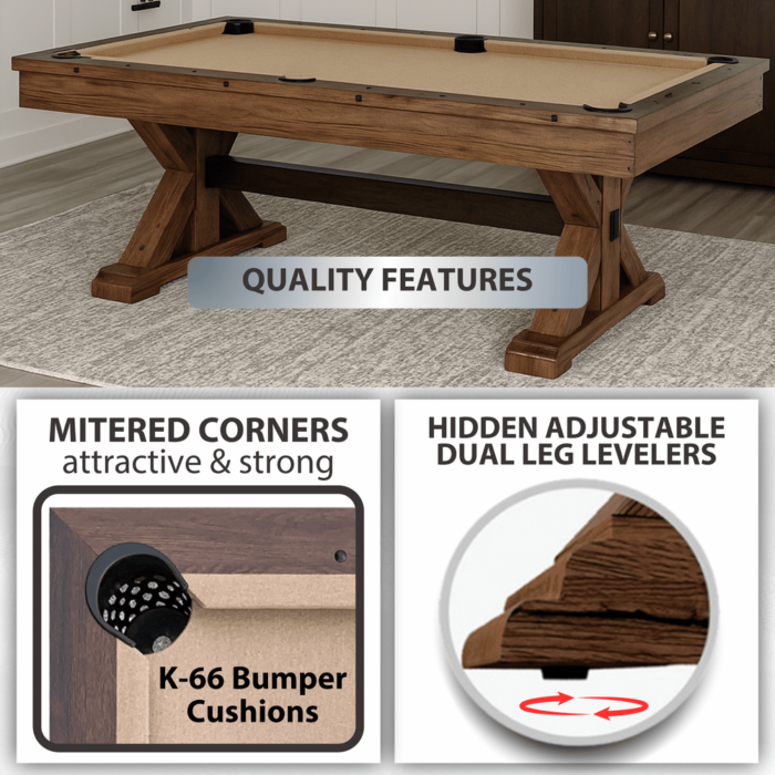 Freetime Fun The Rockford 7' Multi-Game Table in Espresso with Tan Felt - Image 5