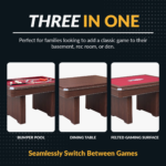 Carmelli Renegade II 54'' Bumper Pool Table - Walnut Finish with Red Felt - Image 4