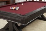 Playcraft Brazos River 8' Slate Pool Table w/ Leather Drop Pockets in Weathered Black - Image 9