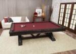 Playcraft Brazos River 8' Slate Pool Table w/ Leather Drop Pockets in Weathered Black - Image 6