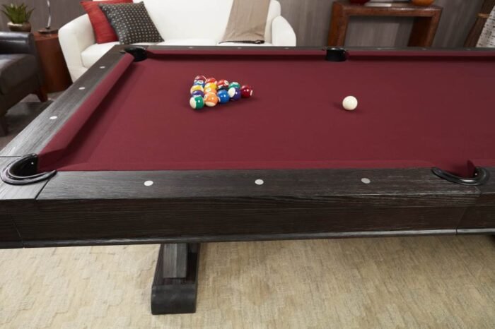 Playcraft Brazos River 8' Slate Pool Table w/ Leather Drop Pockets in Weathered Black - Image 7