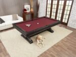 Playcraft Brazos River 8' Slate Pool Table w/ Leather Drop Pockets in Weathered Black - Image 3