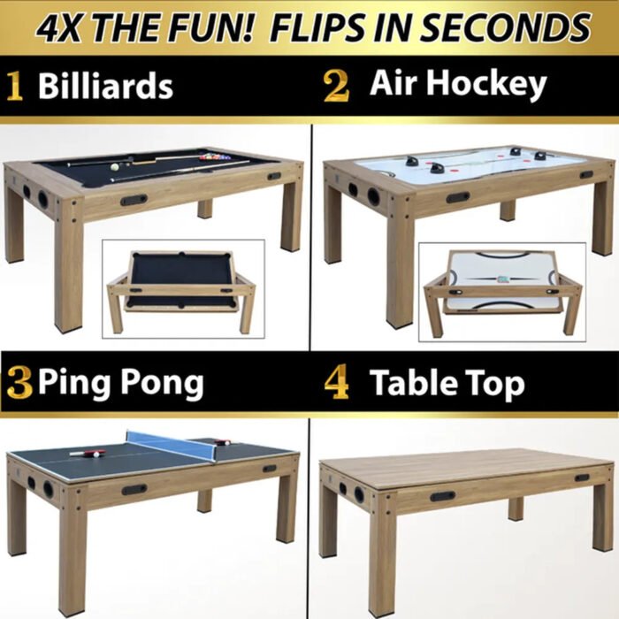 Freetime Fun Transformer 4 in 1 Game Table – Swivel Design - Image 3