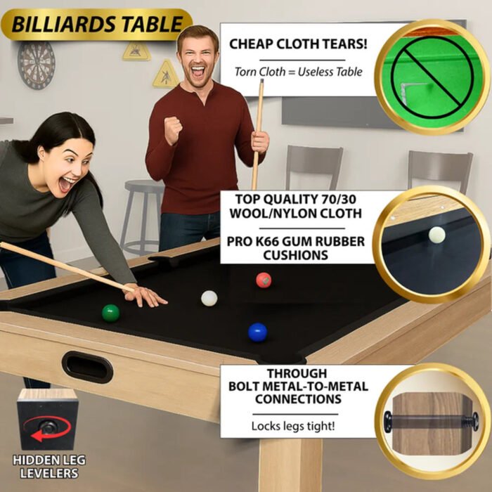Freetime Fun Transformer 4 in 1 Game Table – Swivel Design - Image 4